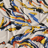 Designer Colorful Marble Printed Fabric For Dress Manufacturer